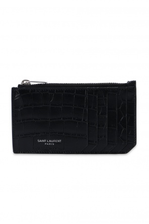 Saint Laurent Khaki Grain De Poudre Large Monogramme Flap Wallet